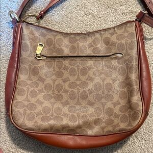 Coach Tan and Brown Shoulder Bag